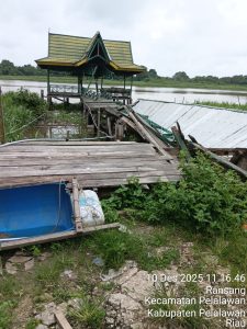 Dermaga Desa Rangsang Roboh, Masyarakat Minta Pemkab Bisa Memperbaikinya
