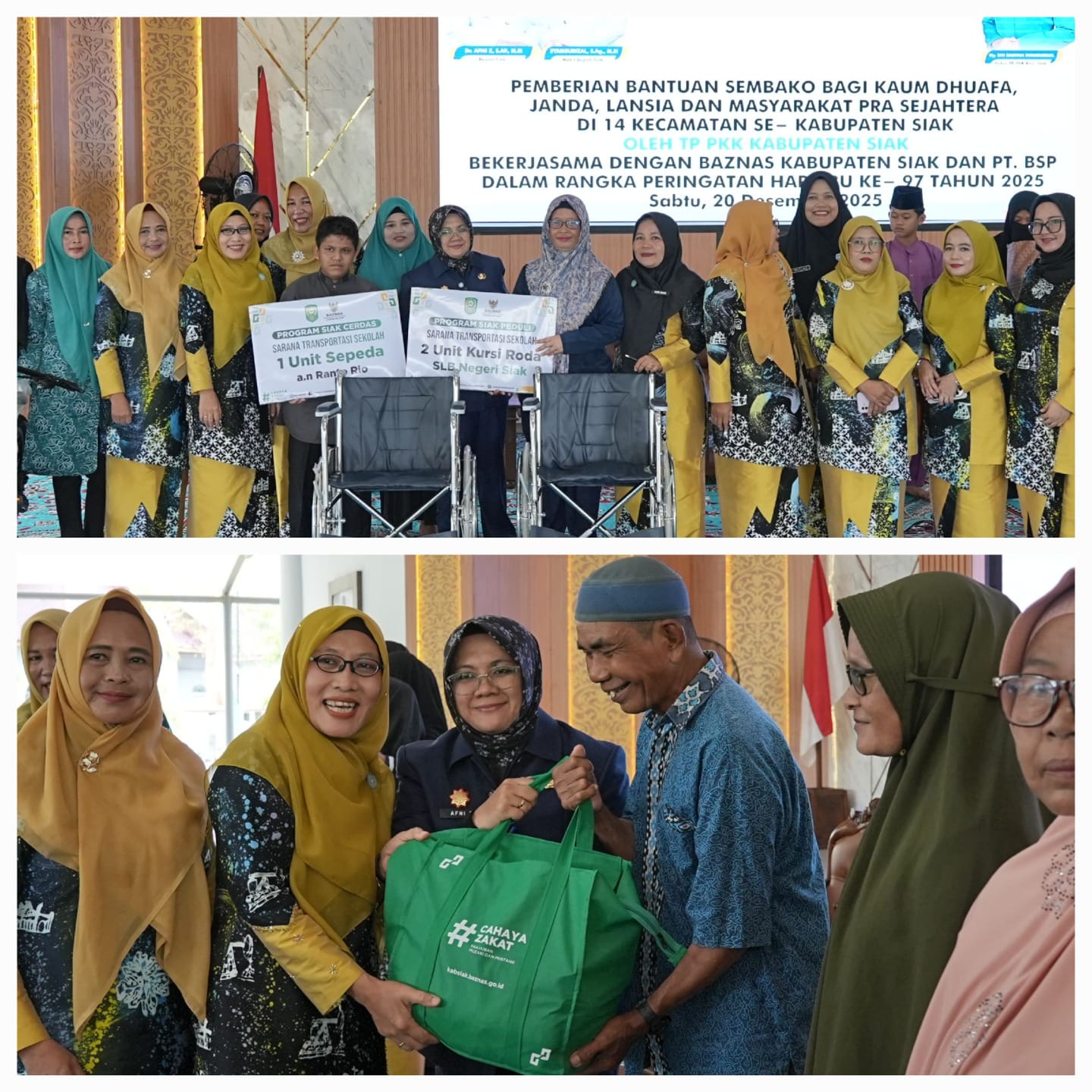 Hari Ibu 2025, TP PKK Kabupaten Siak Bantu Janda