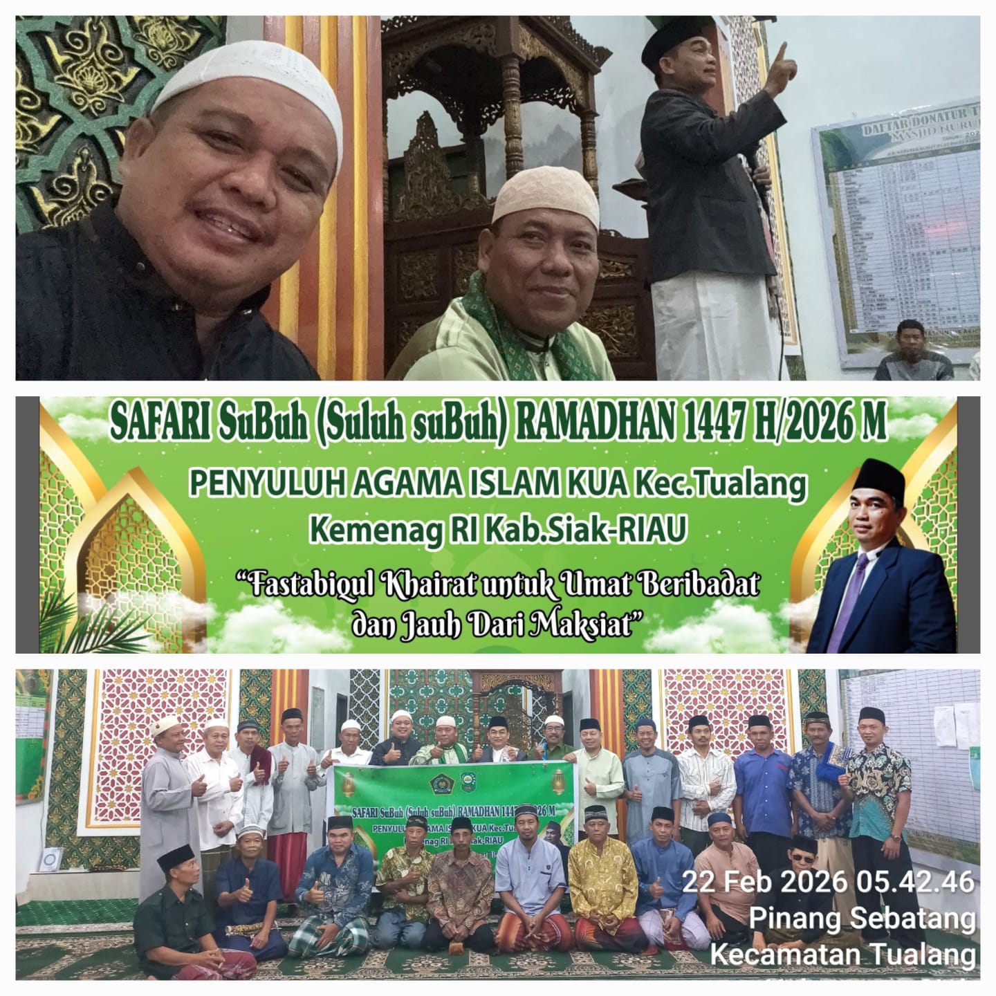 KUA Tualang, Forum Pengurus Masjid/Mushalla PST/B dan Anggota DPRD, Gelar Safari “SuBuh Ramadhan”